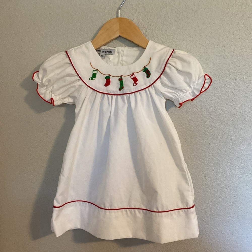 Embroidered stockings dress